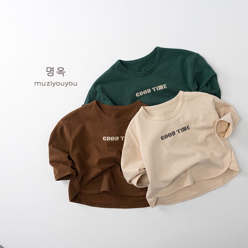 長袖Tシャツ GOOD TIMEロゴプリント長袖Tシャツ【mh0010864】