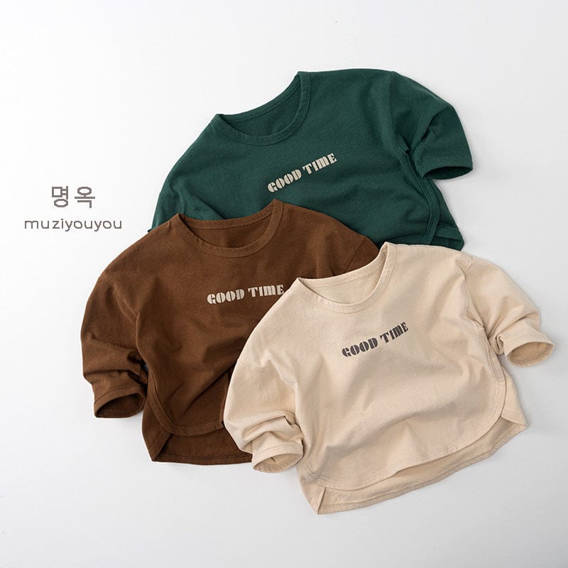 長袖Tシャツ GOOD TIMEロゴプリント長袖Tシャツ【mh0010864】