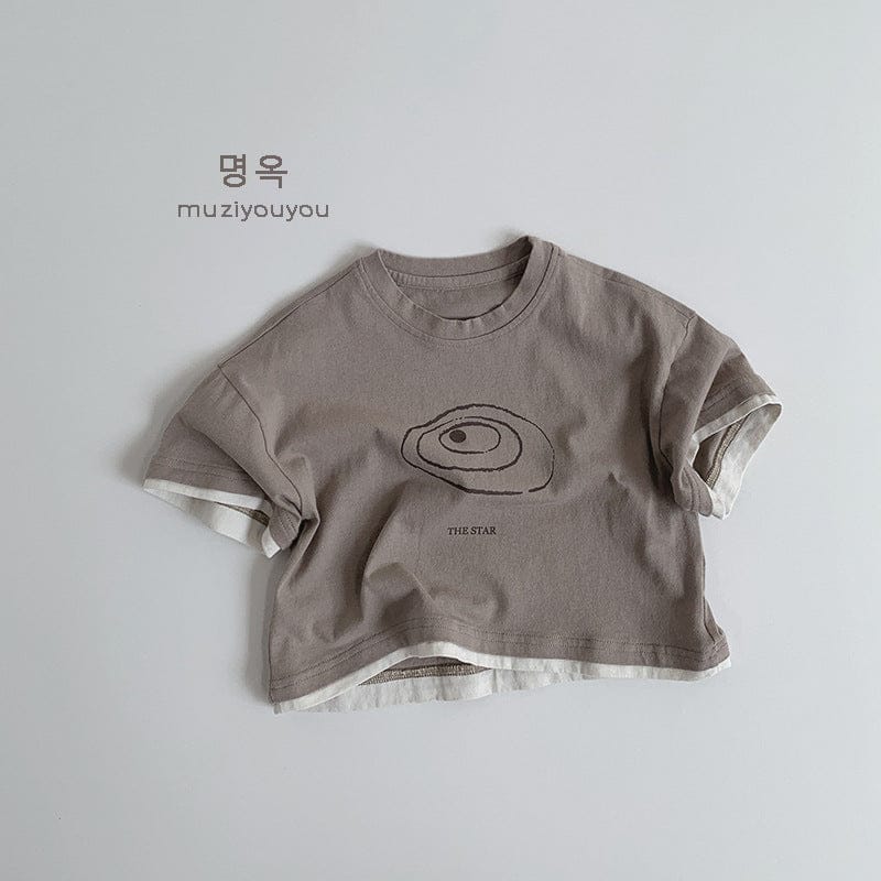 半袖Tシャツ Light Coffee / 80cm 半袖コットンプリントTシャツ【mh0009582】