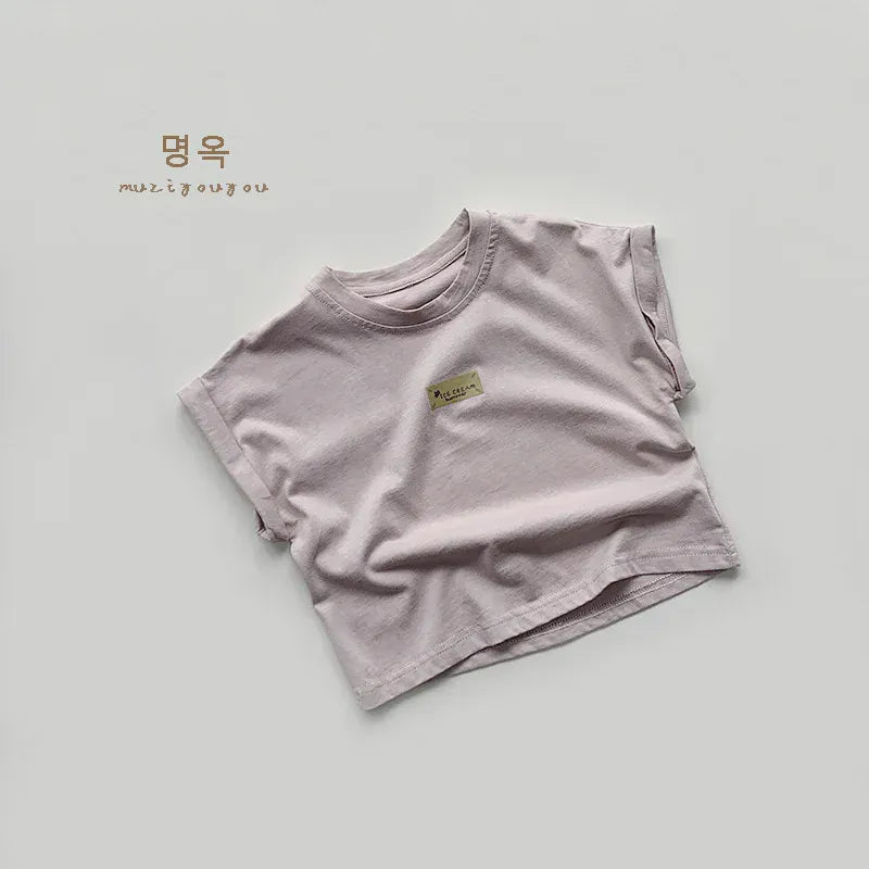 半袖Tシャツ Light Purple / 12M  80CM キッズトップス 半袖Tシャツ シンプルベーシック 2カラー【mh0005547】