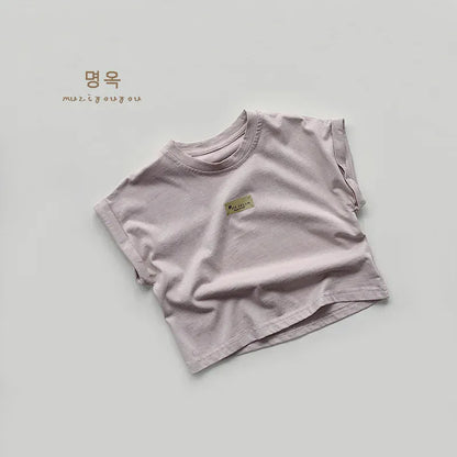 半袖Tシャツ Light Purple / 12M  80CM キッズトップス 半袖Tシャツ シンプルベーシック 2カラー【mh0005547】