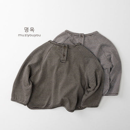 長袖Tシャツ Striped Comfortable Versatile Top ボーダーTシャツ【mh0012031】