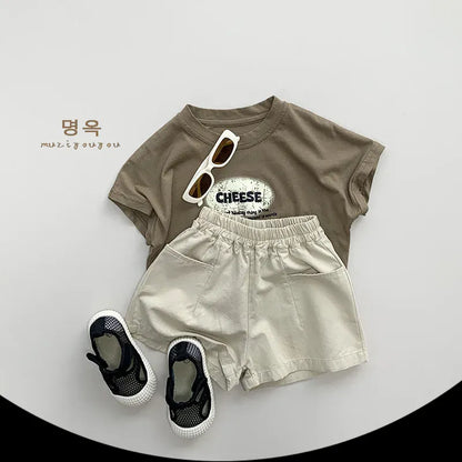 半袖Tシャツ キッズトップス 半袖プリントTシャツ チーズ 2カラー【mh0005550】