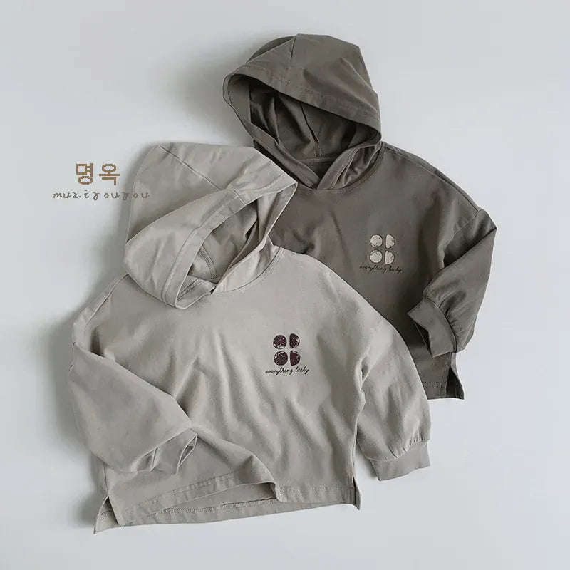 長袖Tシャツ キッズトップス ロゴプリントフーディ長袖Tシャツ【mh0008851】