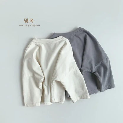 長袖Tシャツ キッズトップス ロゴプリントポケット長袖Tシャツ【mh0008852】