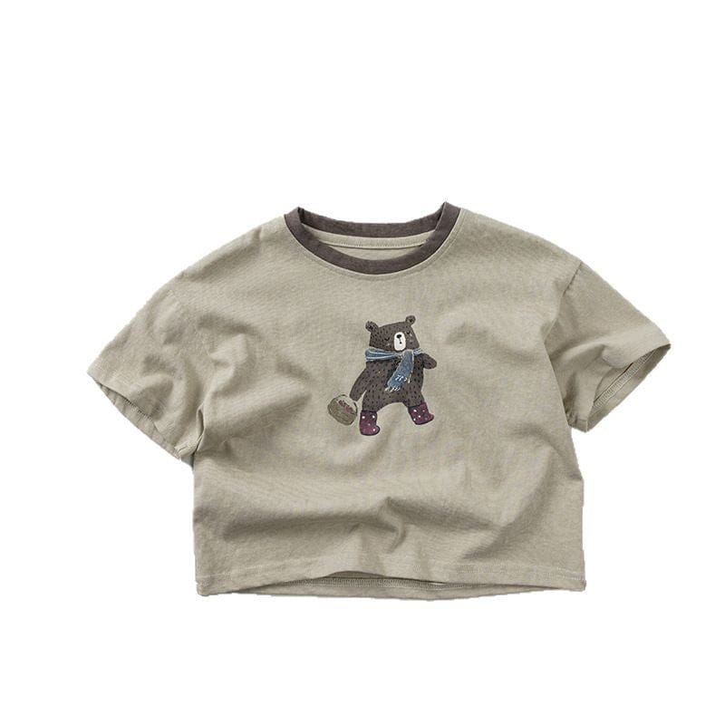 半袖Tシャツ ベアくまプリント半袖Tシャツ【mh0009800】