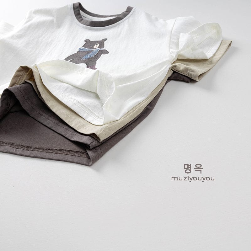 半袖Tシャツ ベアくまプリント半袖Tシャツ【mh0009800】