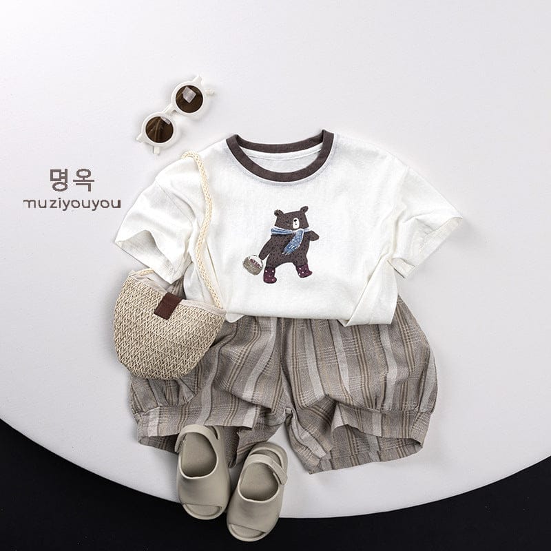 半袖Tシャツ ベアくまプリント半袖Tシャツ【mh0009800】