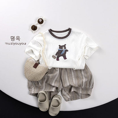 半袖Tシャツ ベアくまプリント半袖Tシャツ【mh0009800】