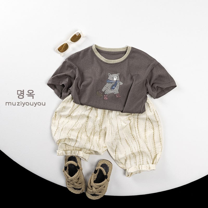 半袖Tシャツ ベアくまプリント半袖Tシャツ【mh0009800】