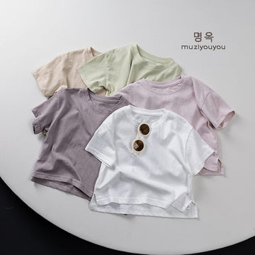 半袖Tシャツ サイドスリットシンプル半袖Tシャツ【mh0009802】