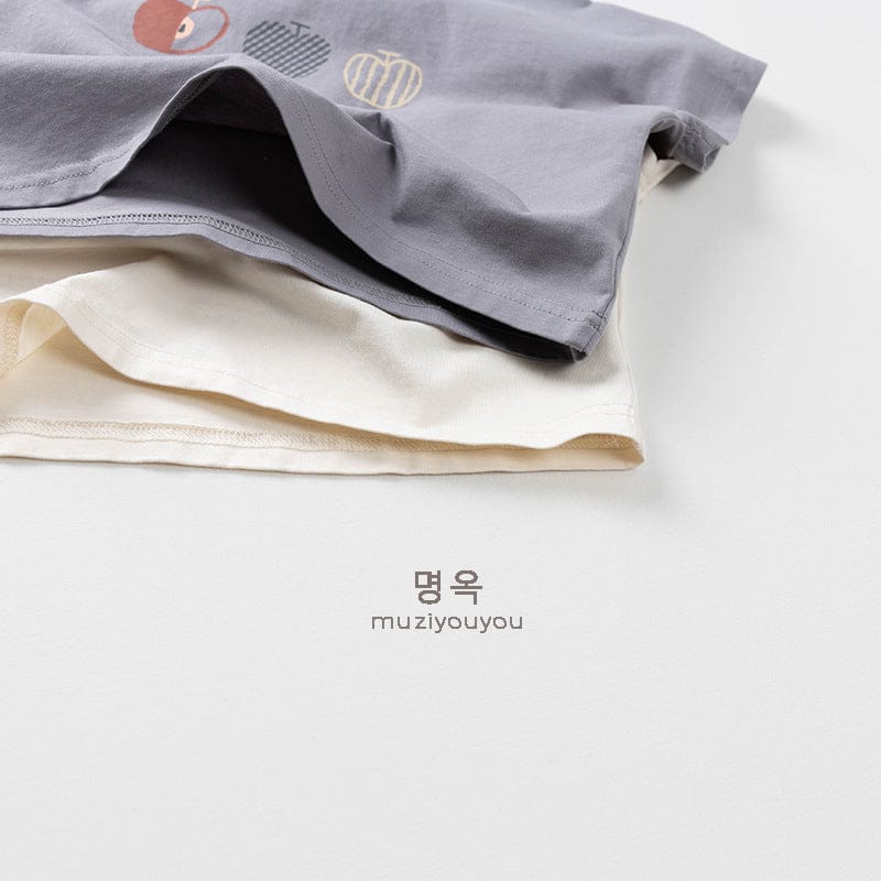 半袖Tシャツ りんごプリント半袖Tシャツ【mh0009806】