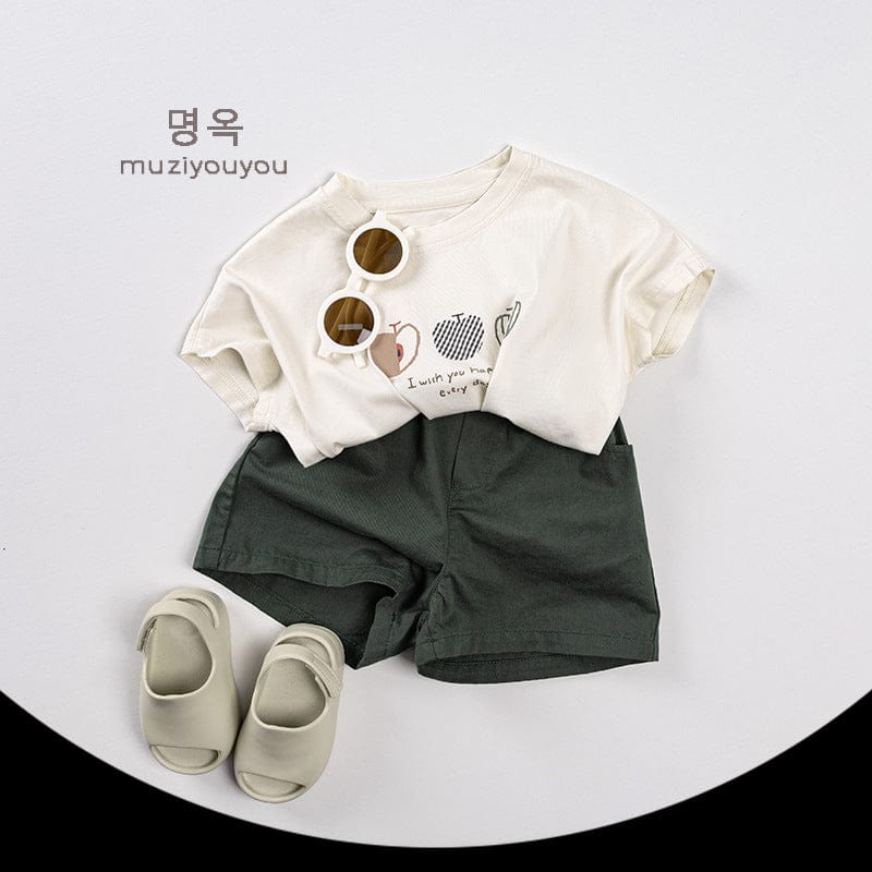 半袖Tシャツ りんごプリント半袖Tシャツ【mh0009806】