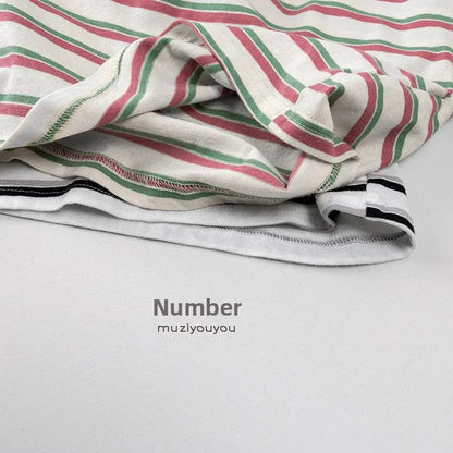 半袖Tシャツ レトロボーダー半袖Tシャツ【mh0009809】