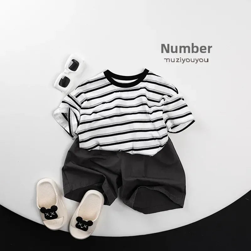 半袖Tシャツ レトロボーダー半袖Tシャツ【mh0009809】