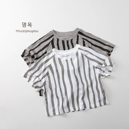 半袖Tシャツ ストライプ半袖Tシャツ【mh0010463】