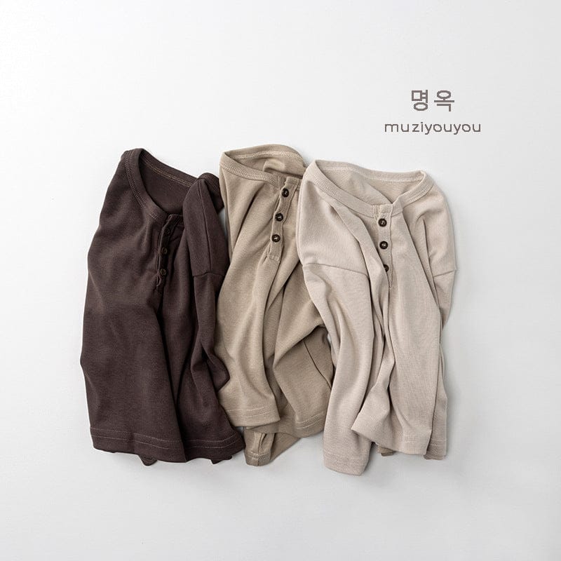 長袖Tシャツ ヘンリーネックデイリー長袖Tシャツ【mh0010872】