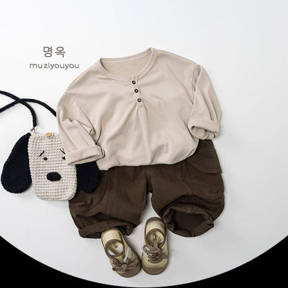 長袖Tシャツ ヘンリーネックデイリー長袖Tシャツ【mh0010872】