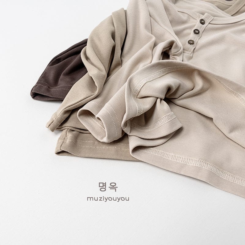 長袖Tシャツ ヘンリーネックデイリー長袖Tシャツ【mh0010872】