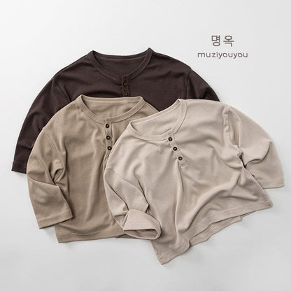 長袖Tシャツ ヘンリーネックデイリー長袖Tシャツ【mh0010872】