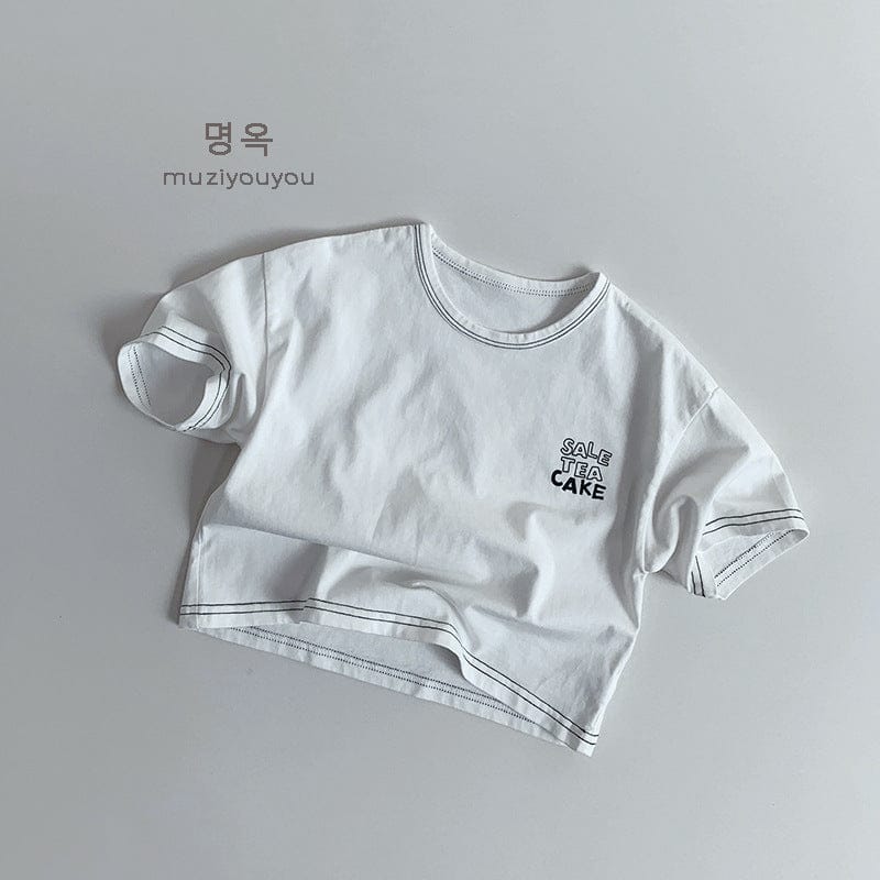 半袖Tシャツ White / 80cm ロゴステッチ半袖Tシャツ【mh0009581】