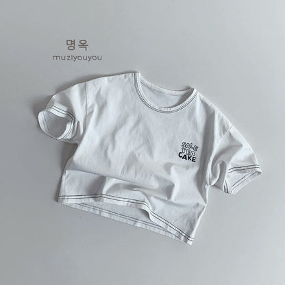 半袖Tシャツ White / 80cm ロゴステッチ半袖Tシャツ【mh0009581】