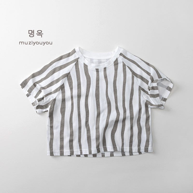 半袖Tシャツ White / 80cm ストライプ半袖Tシャツ【mh0010463】