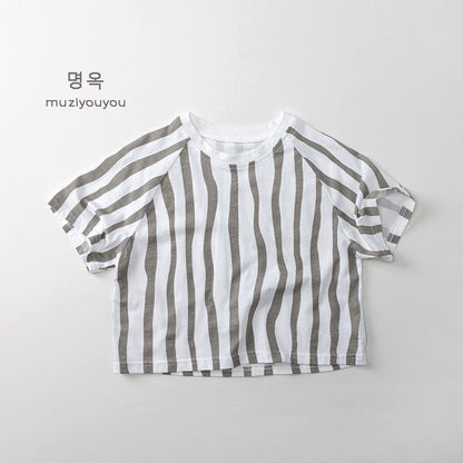 半袖Tシャツ White / 80cm ストライプ半袖Tシャツ【mh0010463】
