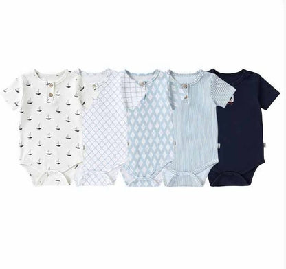 Nautical Casual One-piece ヨット ストライプ 半袖ロンパース【mh0012769】 Beitaoya 半袖ロンパース