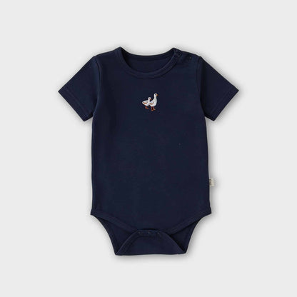 Nautical Casual One-piece ヨット ストライプ 半袖ロンパース【mh0012769】 Beitaoya 半袖ロンパース