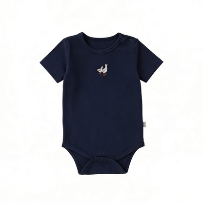 Nautical Casual One-piece ヨット ストライプ 半袖ロンパース【mh0012769】 Navy blue goose / 66cm Beitaoya 半袖ロンパース
