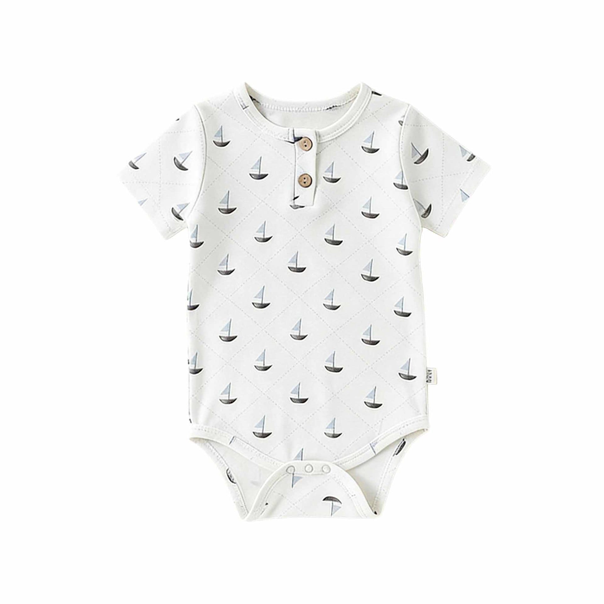 Nautical Casual One-piece ヨット ストライプ 半袖ロンパース【mh0012769】 Small sailboat / 66cm Beitaoya 半袖ロンパース