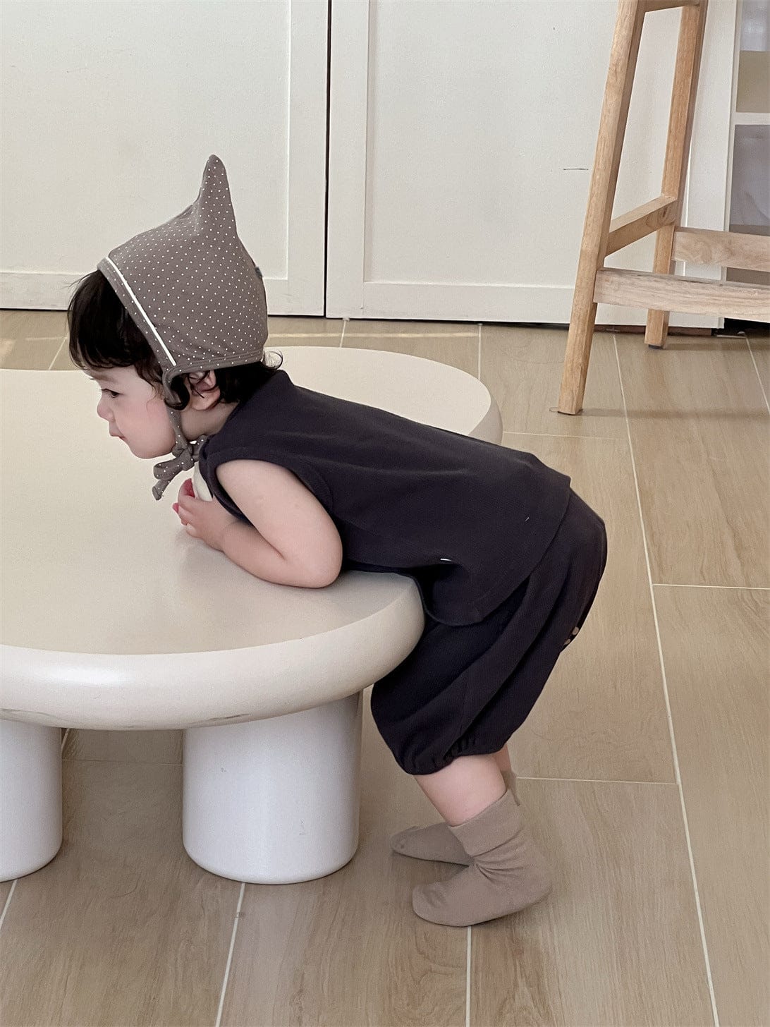 ノースリーブセットアップ タンクトップ+ヒッププリントショートパンツセットアップ 2点セット【mh0009905】