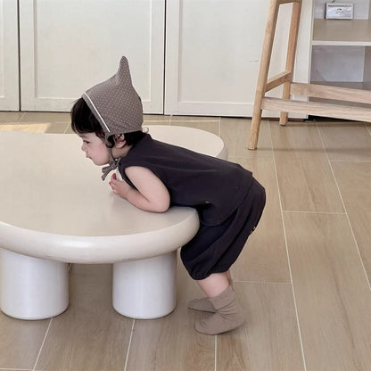 ノースリーブセットアップ タンクトップ+ヒッププリントショートパンツセットアップ 2点セット【mh0009905】