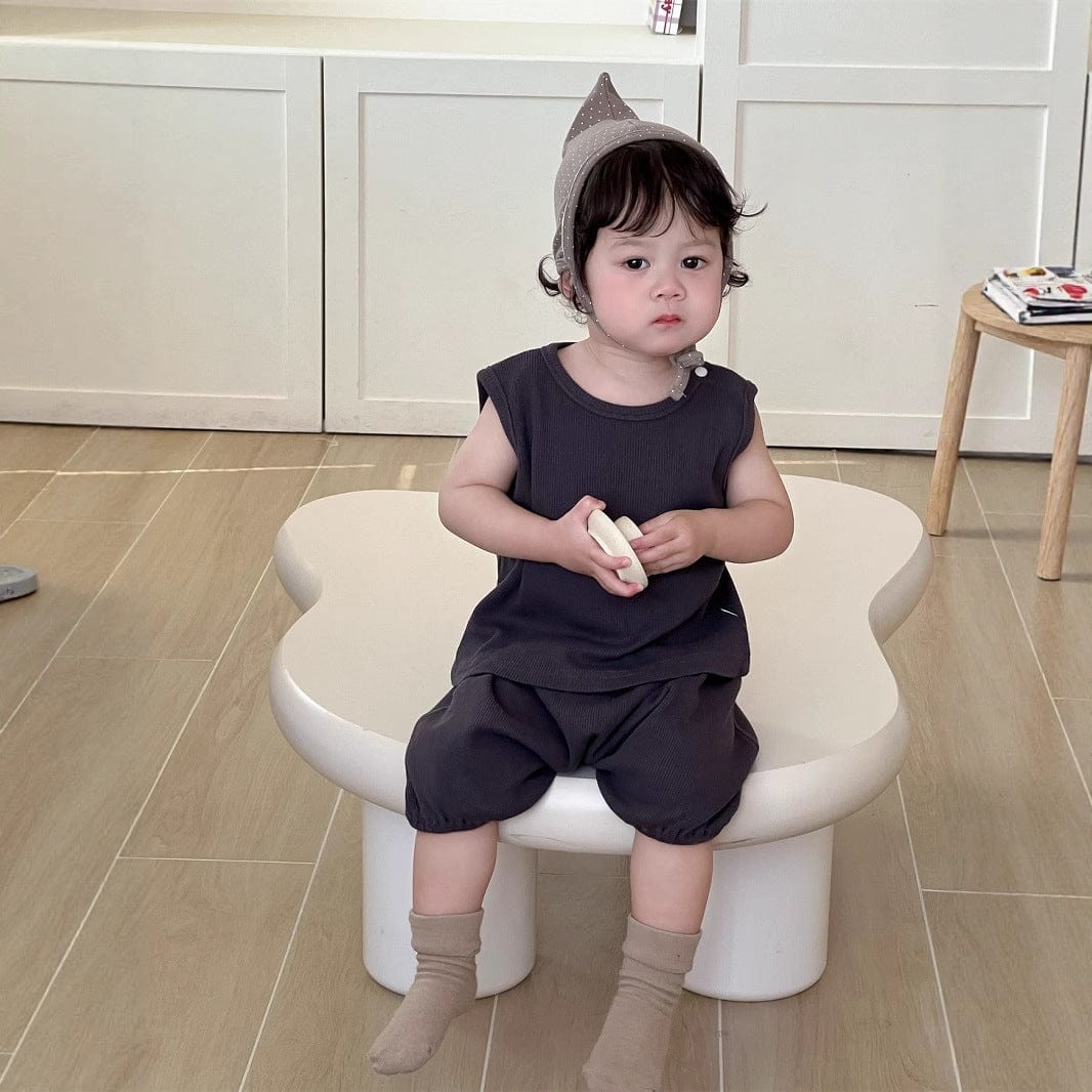 ノースリーブセットアップ タンクトップ+ヒッププリントショートパンツセットアップ 2点セット【mh0009905】