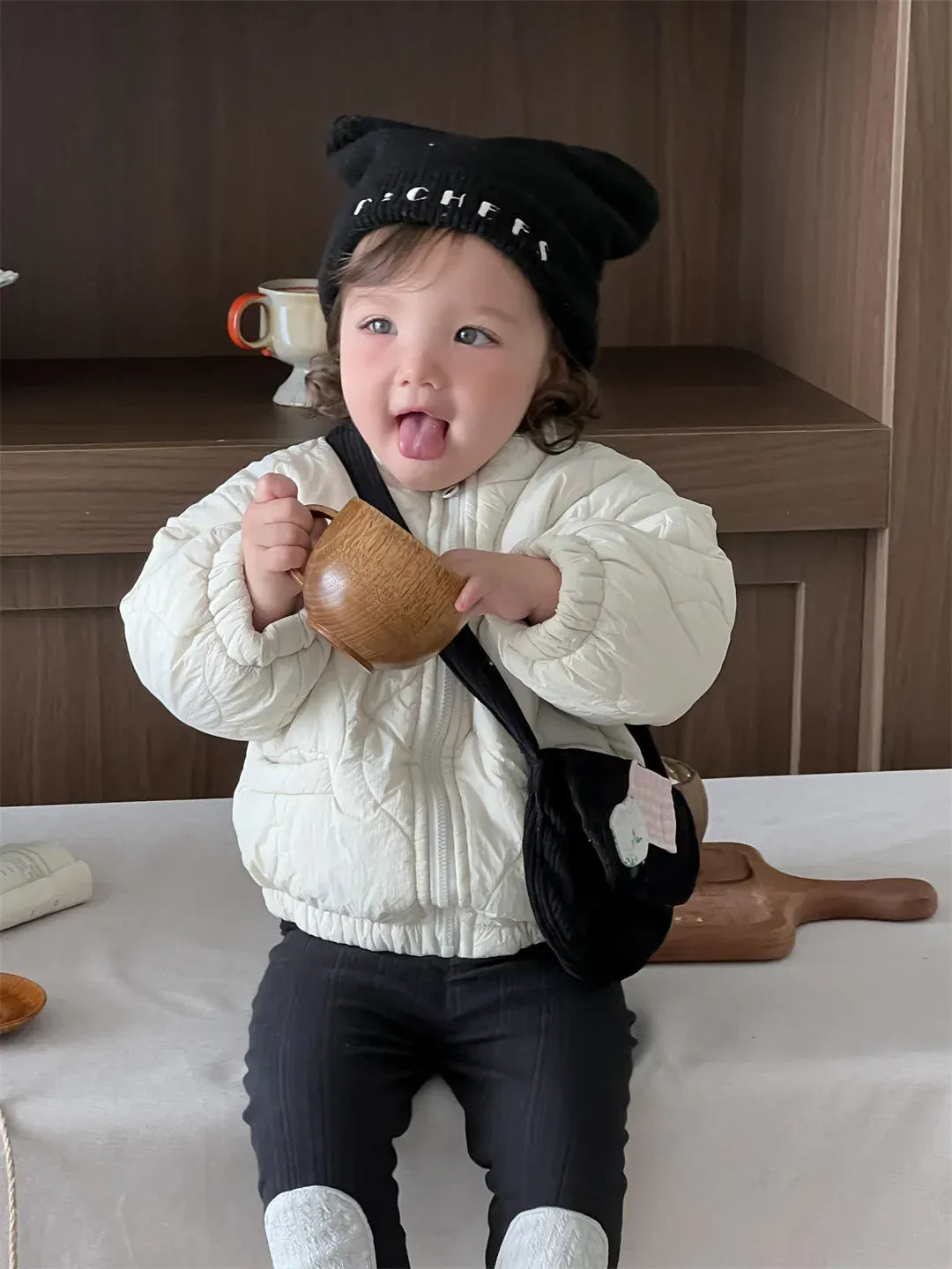 ショートコート・ジャケット・ジャンパー Apricot / 9M  73CM ベビーアウター シンプルキルティングパデッドブルゾンジャケット【mh0008091】