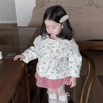 ショートコート・ジャケット・ジャンパー Coat / 6M  66CM ベビーアウター フラワープリントカーディガンジャケット【mh0008589】