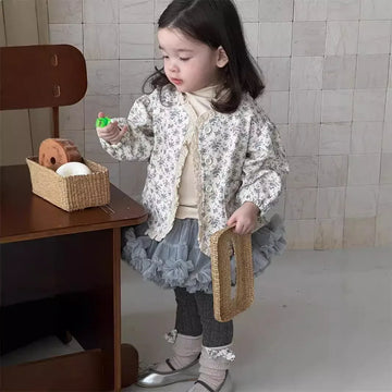 カーディガン・パーカー Flower / 9M  73CM ベビーアウター レース縁取りフラワープリントカーディガンジャケット【mh0007200】