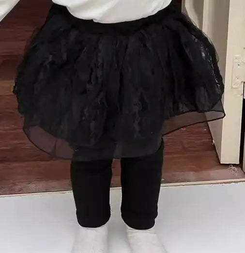 長袖セットアップ lace Pants skirts / 9M  73CM ベビートップス/レギンスパンツ ビッグリボン襟長袖Tシャツ/チュチュチュールスカートドッキングレギンスパンツ【mh0008332】