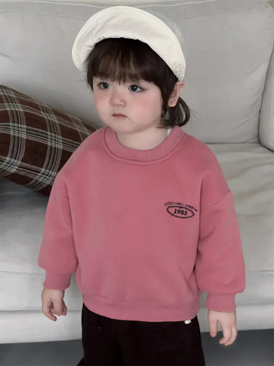 トレーナー・フーディ ベビートップス レターロゴプリント厚手長袖スウェットトレーナー【mh0007968】