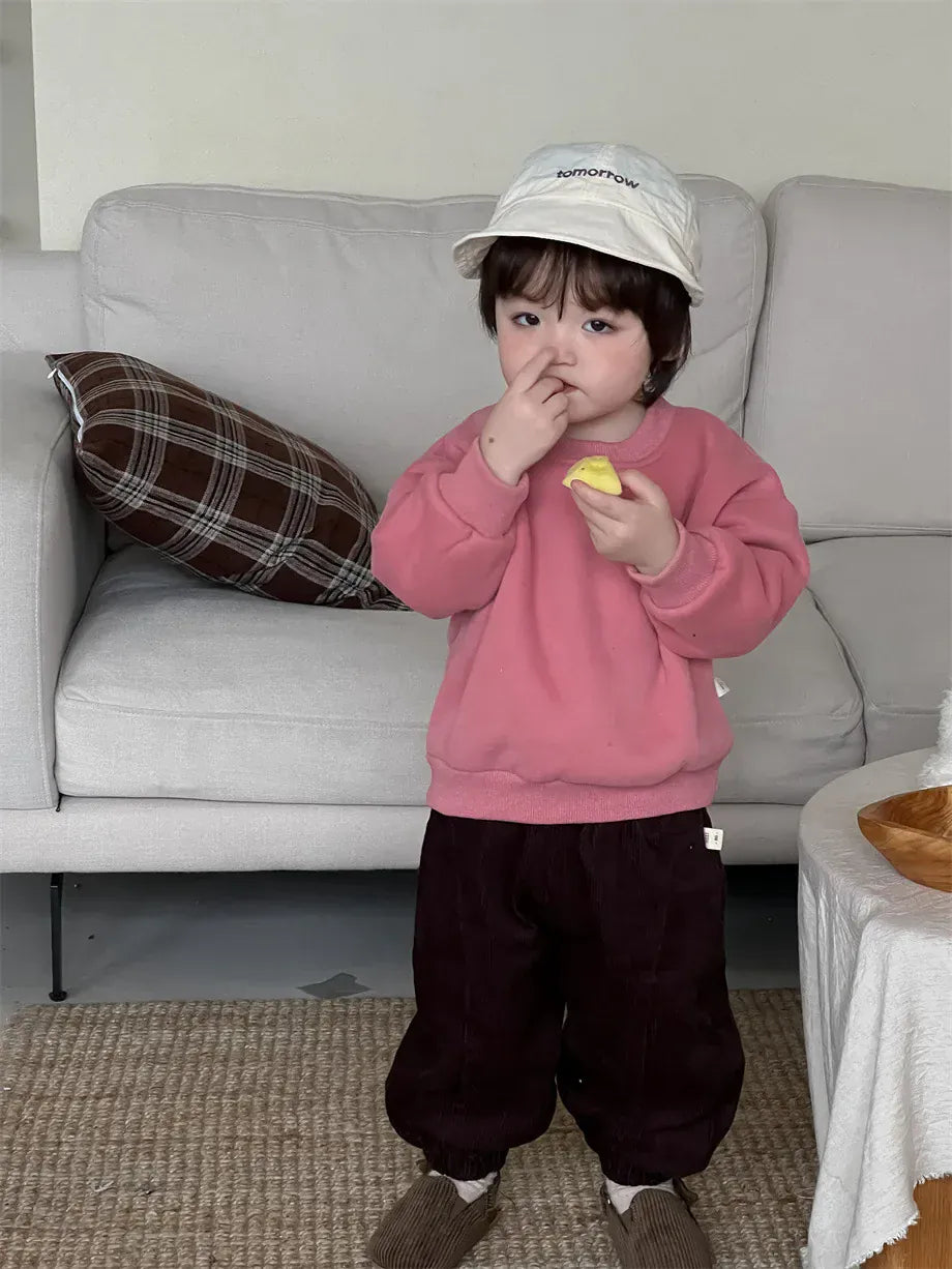 トレーナー・フーディ ベビートップス レターロゴプリント厚手長袖スウェットトレーナー【mh0007968】