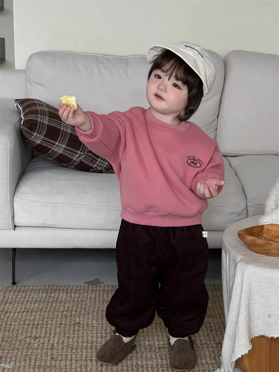 トレーナー・フーディ ベビートップス レターロゴプリント厚手長袖スウェットトレーナー【mh0007968】