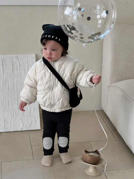 ショートコート・ジャケット・ジャンパー ベビーアウター シンプルキルティングパデッドブルゾンジャケット【mh0008091】