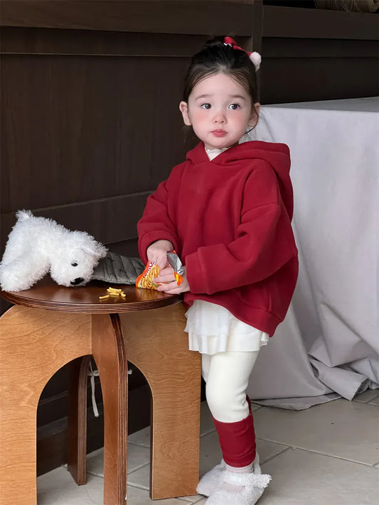 長袖セットアップ ベビートップス/パンツ ぽんぽんフーディ長袖スウェットパーカー/レッグウォーマードッキングレギンスパンツ【mh0008140】