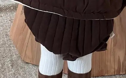 長袖セットアップ ベビーキッズトップス/パンツ フラワー刺繍ビッグ襟パデッドアウターチュニック/バルーンショートパンツ【mh0008415】