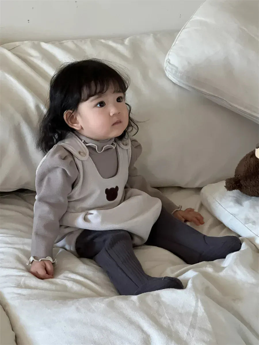 ノースリーブロンパース ベビーロンパース ベアくまノースリーブサスペンダージャンプスーツ【mh0008419】