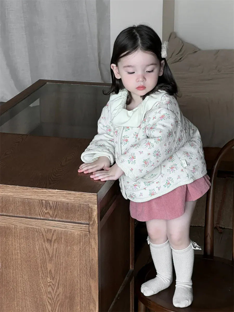 ショートコート・ジャケット・ジャンパー ベビーアウター フラワープリントカーディガンジャケット【mh0008589】