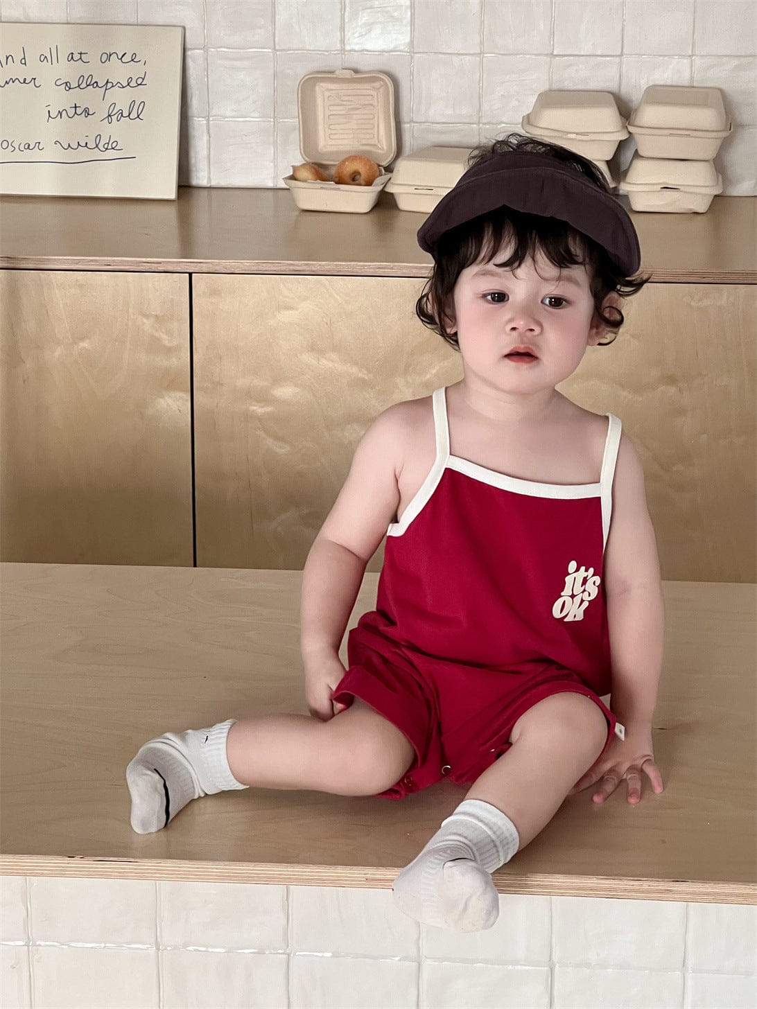 ノースリーブジャンプスーツ ロゴプリントキャミソールジャンプスーツ【mh0009912】