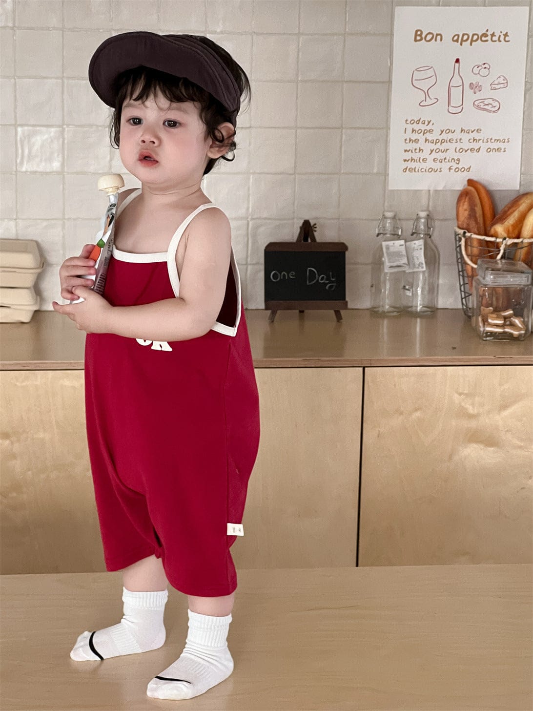 ノースリーブジャンプスーツ ロゴプリントキャミソールジャンプスーツ【mh0009912】