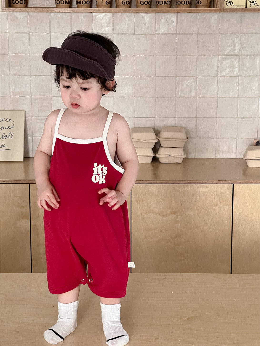 ノースリーブジャンプスーツ ロゴプリントキャミソールジャンプスーツ【mh0009912】